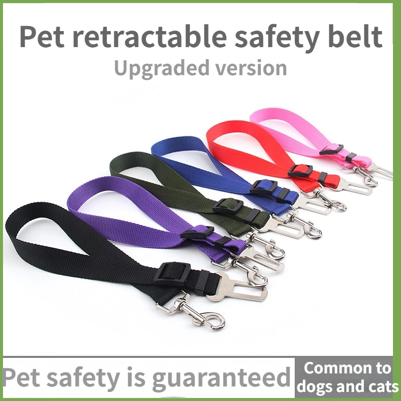 

New Adjustable Pet Car Seat Belt Pet Seat Vehicle Cat Dog Harness Lead Clip Safety Lever Traction Dog Collars Dogs Accessoires
