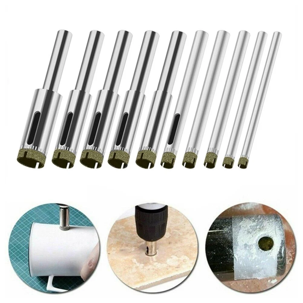10pcs Diamond Coated Drill Bit Set Hole Saw Drill Bits For Glass Ceramic Tile Marble Opening Hole Saw Drilling Bit 3-13mm
10pcs Diamond Coated Drill Bit Set Hole Saw Drill Bits For Glass Ceramic Tile Marble Opening Hole Saw Drilling Bit 3-13mm