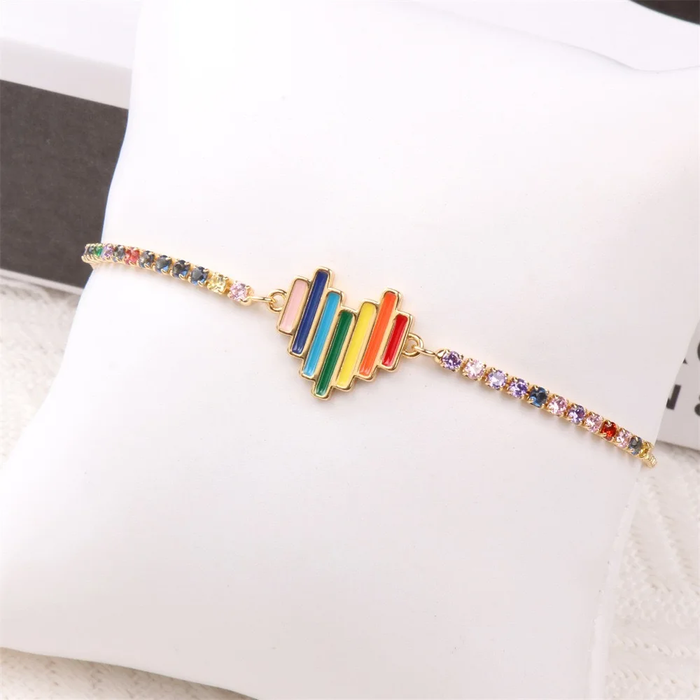 Retro New Luxury Color Zircon Adjustable Bracelet For Women Copper High-Quality Diamond Drop Oil Heart Bracelet Fashion Jewelry
Retro New Luxury Color Zircon Adjustable Bracelet For Women Copper High-Quality Diamond Drop Oil Heart Bracelet Fashion Jewelry