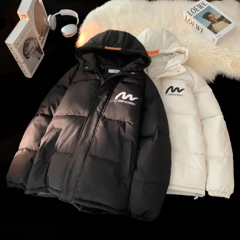 Wnter Warm Thicken Quilted Coats for Women Loose Zipper Hooded Jackets Autumn Female Letter Print Long Sleeve Casual Outerwear
Wnter Warm Thicken Quilted Coats for Women Loose Zipper Hooded Jackets Autumn Female Letter Print Long Sleeve Casual Outerwear