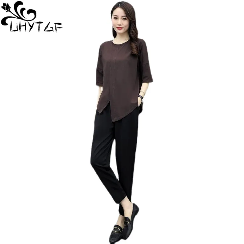 UHYTGF 5XL Loose Women's Tracksuit Short Sleeve Pullover Top+Pants Summer Two Piece Sets Casual Female Suit Conjunto Femenino 40
UHYTGF 5XL Loose Women's Tracksuit Short Sleeve Pullover Top+Pants Summer Two Piece Sets Casual Female Suit Conjunto Femenino 40