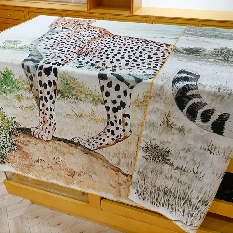 

Роскошный кашемировый шарф для женщин леопардовый дизайн двусторонняя печать зимние теплые палантины 135 модная шаль искусственная Пашмина