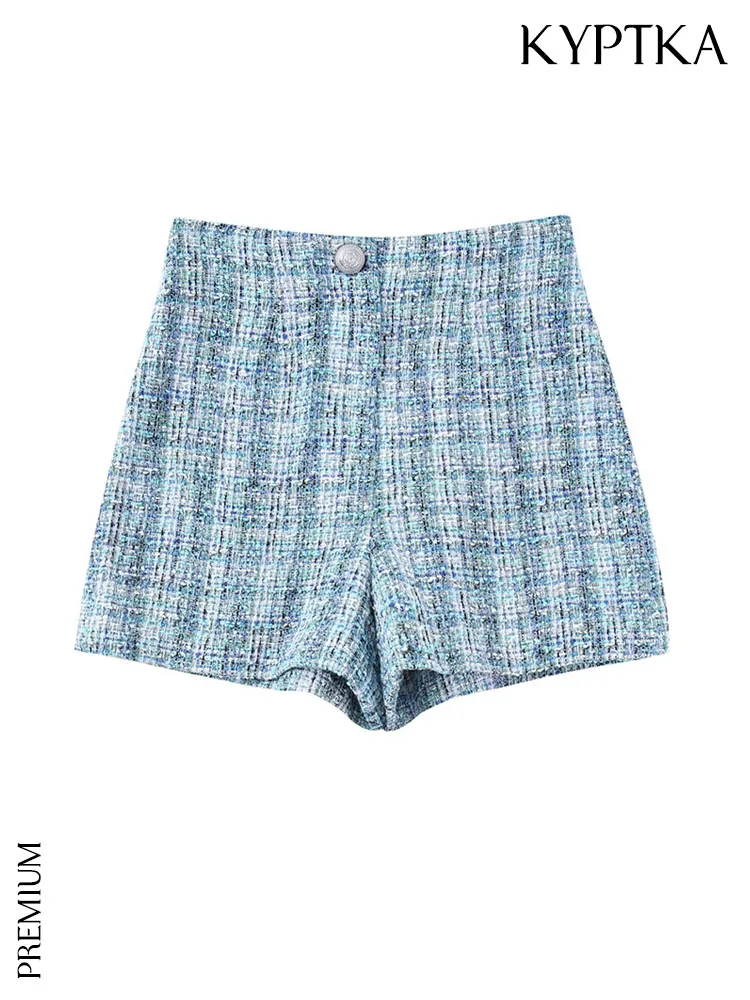 KYPTKA Women Fashion With Metal Buttoned Tweed Shorts Vintage High Waist Zipper Fly Female Short Pants Mujer
KYPTKA Women Fashion With Metal Buttoned Tweed Shorts Vintage High Waist Zipper Fly Female Short Pants Mujer