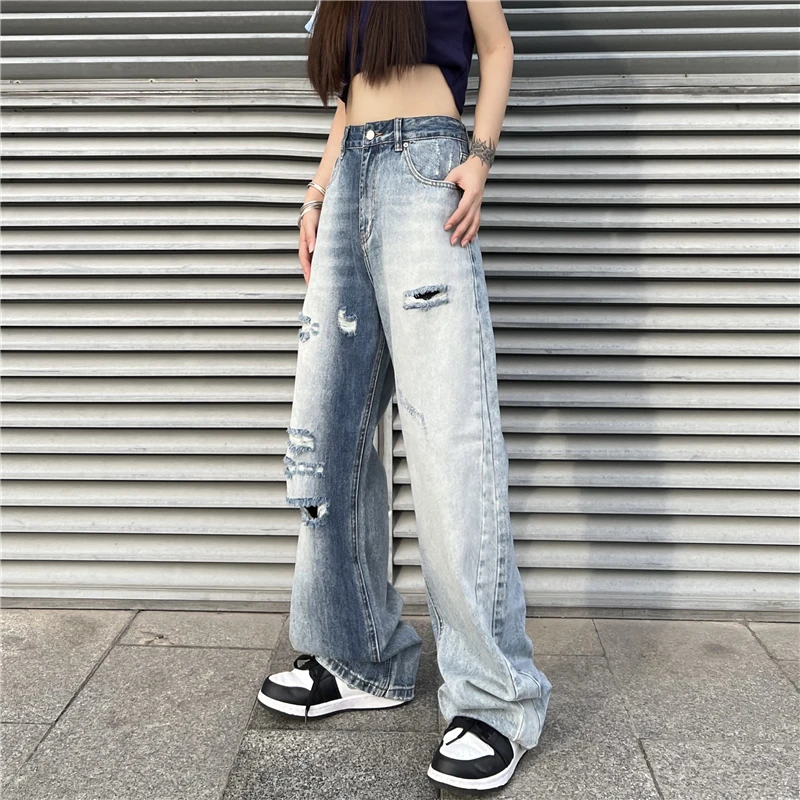 2022 Spring Fashion Y2k Casual Streetwear Blue Women Jeans High Waist Loose Straight Leg Jean Female Pants Baggy Trouser
2022 Spring Fashion Y2k Casual Streetwear Blue Women Jeans High Waist Loose Straight Leg Jean Female Pants Baggy Trouser