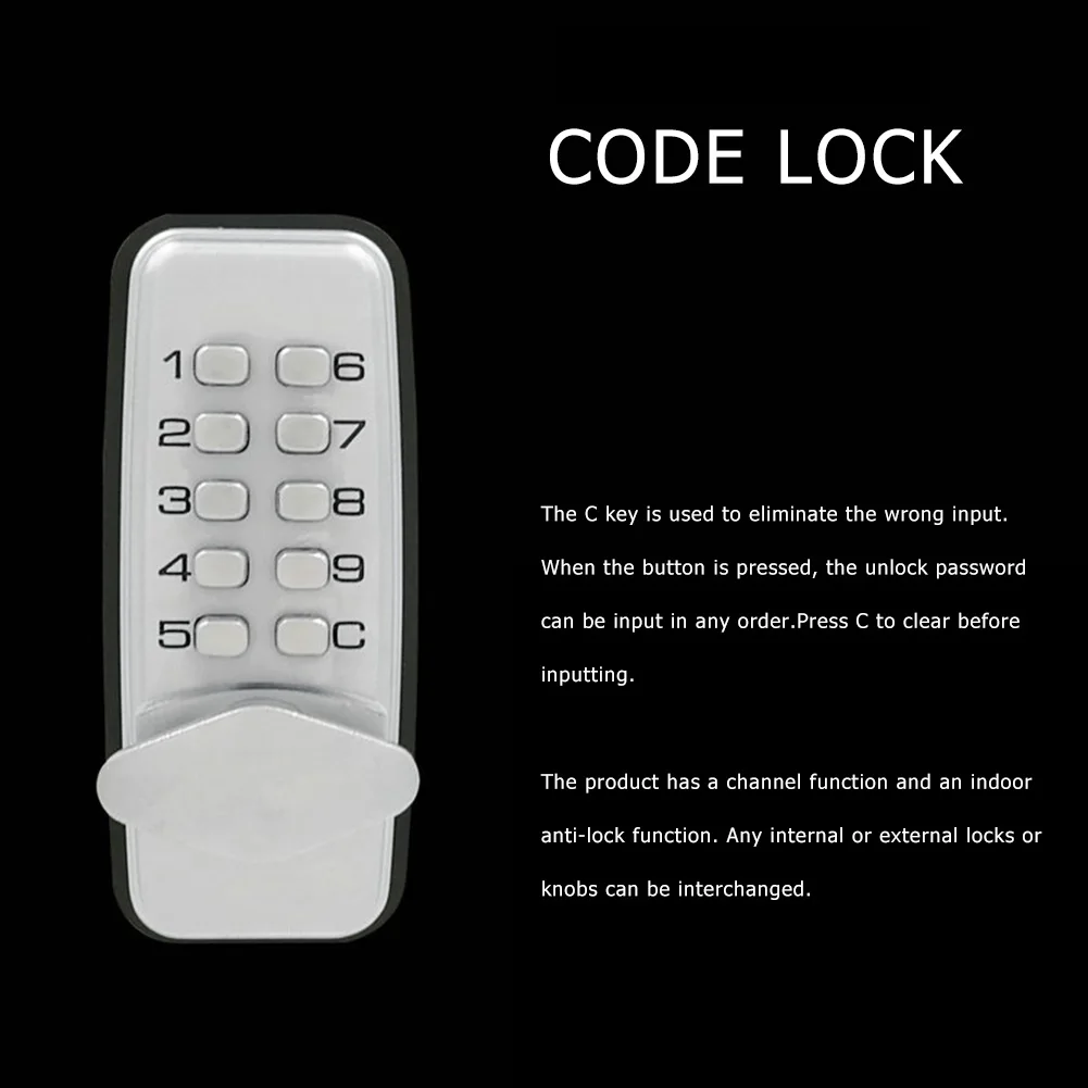 Zinc Alloy Push Button Combination Password Keyless Door Lock Entry Access Digital Mechanical Code Lock Gate
Zinc Alloy Push Button Combination Password Keyless Door Lock Entry Access Digital Mechanical Code Lock Gate