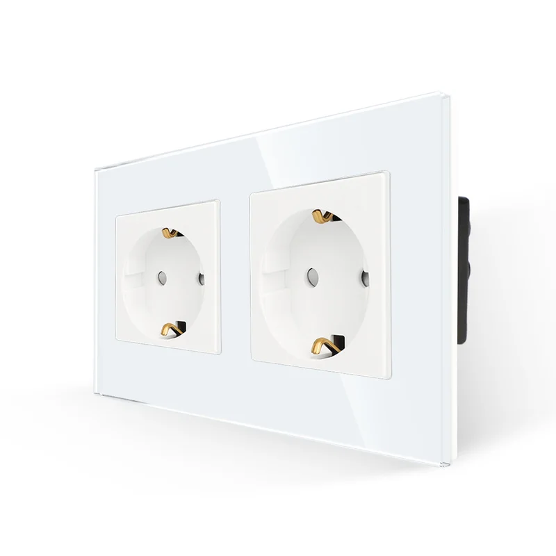 Bingoelec EU Standard Double Socket Germany Type 16A Wall Socket White Crystal Toughened Glass Panel 86*157mm
Bingoelec EU Standard Double Socket Germany Type 16A Wall Socket White Crystal Toughened Glass Panel 86*157mm
