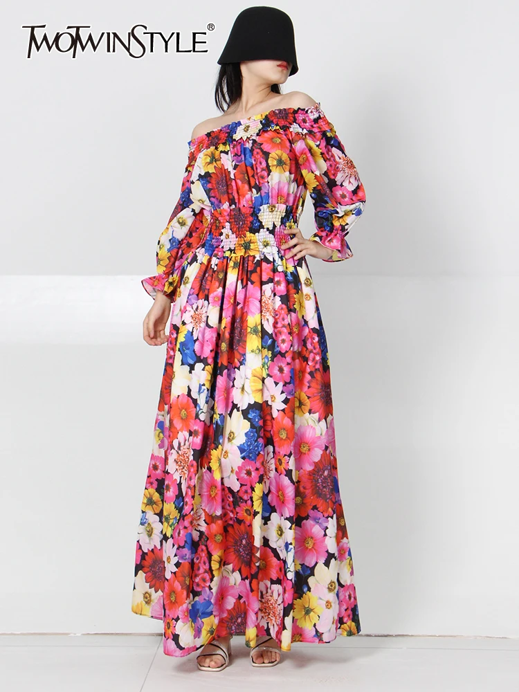 TWOTWINSTYLE Vintage Colorblock Print Dress For Women Slash Neck Half Sleeve High Waist Midi Dresses Female 2022 Summer Clothing
TWOTWINSTYLE Vintage Colorblock Print Dress For Women Slash Neck Half Sleeve High Waist Midi Dresses Female 2022 Summer Clothing