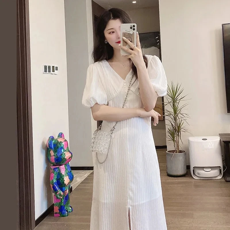 Vintage Sweet Fairy Mixi Midi Dress Summer Female Chiffon Mori Casual Korean Fashion Type One-Piece Long Dresses Clothes
Vintage Sweet Fairy Mixi Midi Dress Summer Female Chiffon Mori Casual Korean Fashion Type One-Piece Long Dresses Clothes