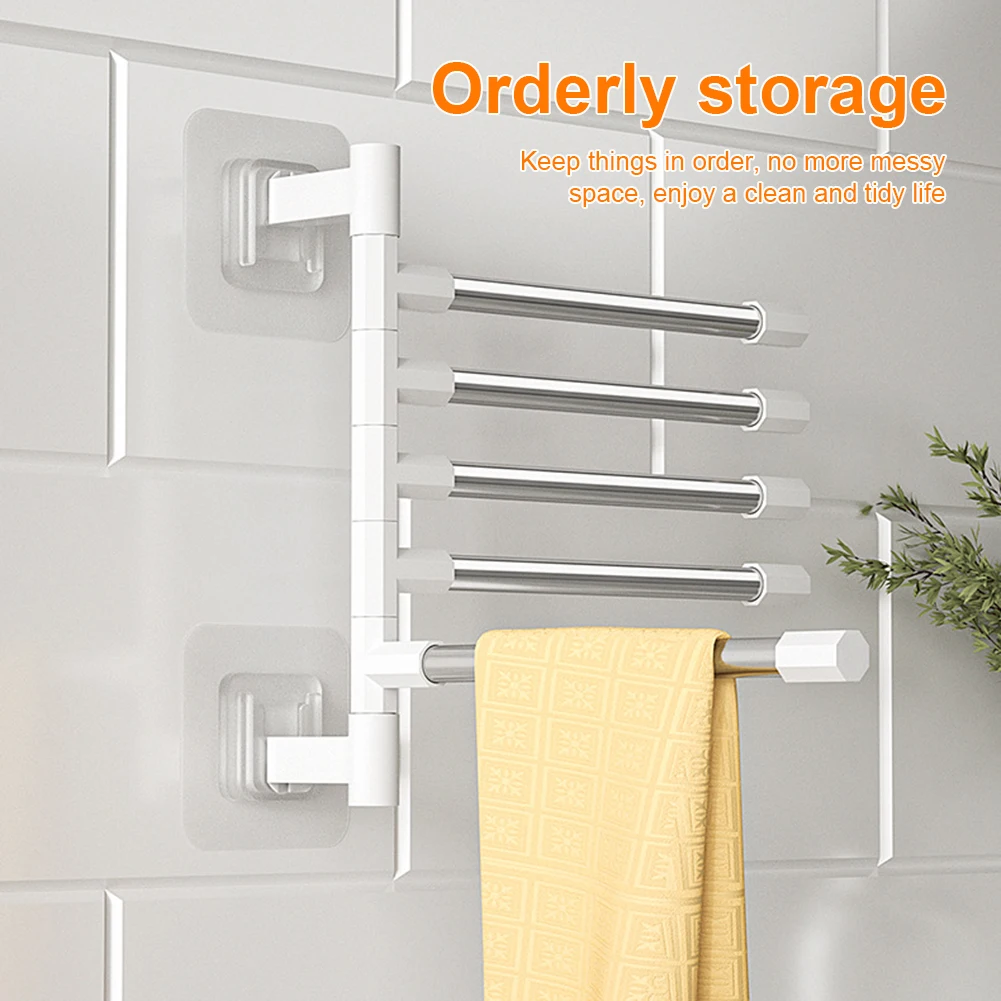 Bathroom Towel Rack 180° Rotatable Towel Holder Space Aluminum 2/3/4/5-Bar Towel Hanger Kitchen Shelf Paper Hanging Wall Mounted
Bathroom Towel Rack 180° Rotatable Towel Holder Space Aluminum 2/3/4/5-Bar Towel Hanger Kitchen Shelf Paper Hanging Wall Mounted