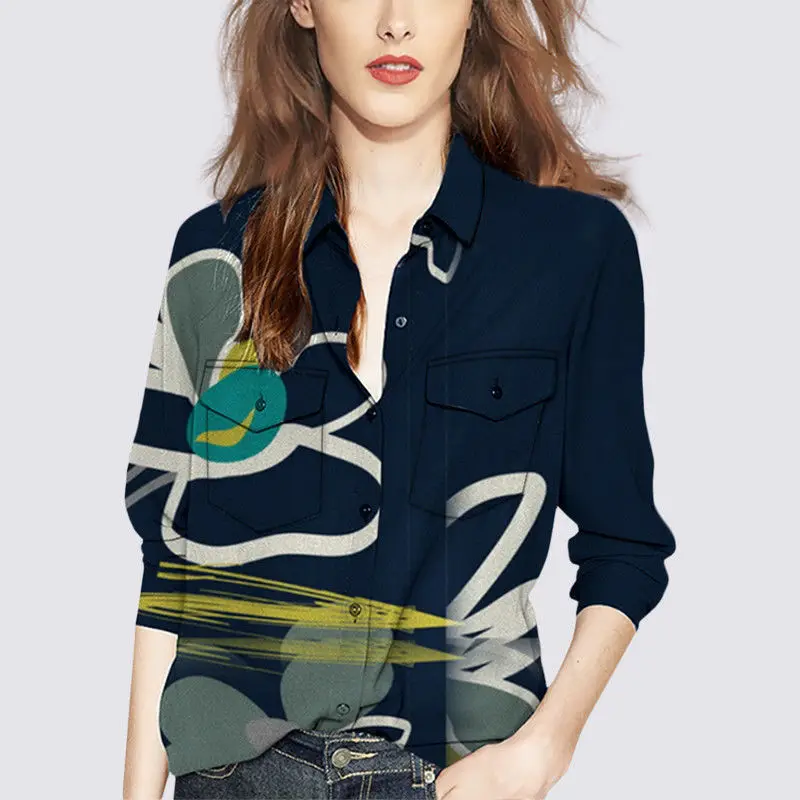 2022 Women Spring Autumn New Long Sleeve Loose Shirts Female Casual Printed Shirts Ladies Chic Pockets Buttons Blouses F250 
2022 Women Spring Autumn New Long Sleeve Loose Shirts Female Casual Printed Shirts Ladies Chic Pockets Buttons Blouses F250