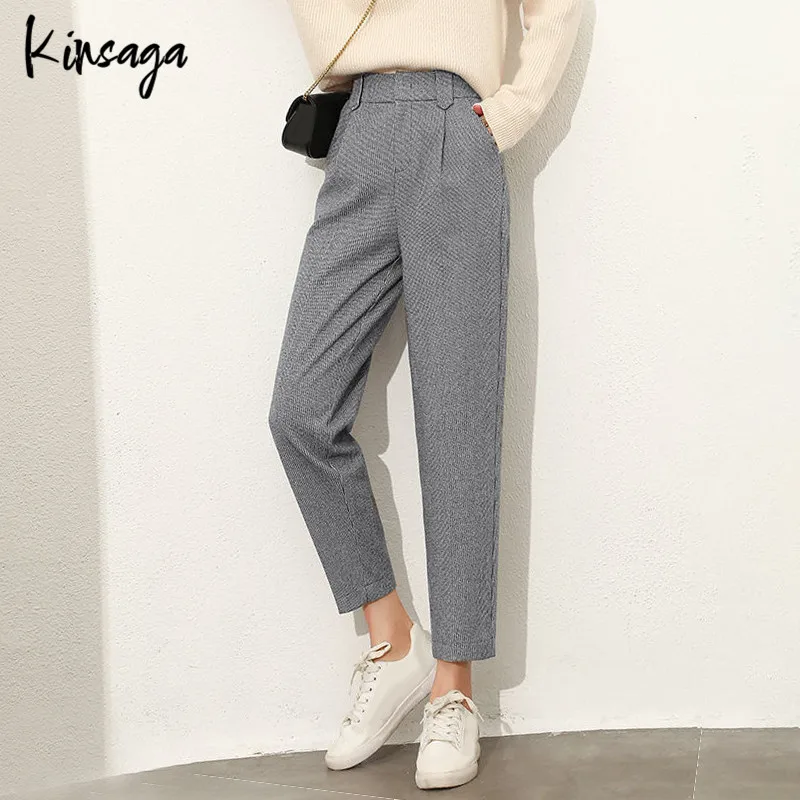 Casual Plaid Ninth Wool Pants Winter Women Simple Houndstooth Chic High Waist Plaid Straight Ankle Length Woolen Trousers Female
Casual Plaid Ninth Wool Pants Winter Women Simple Houndstooth Chic High Waist Plaid Straight Ankle Length Woolen Trousers Female