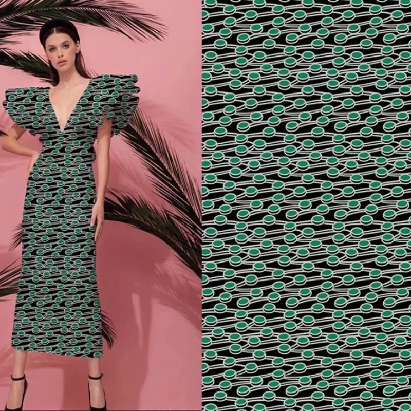 Полиэфир, итальянская брендовая саржевая ткань с принтом, мягкая модная одежда для костюма, рубашки, атласные ткани на метр, ткань для шитья ...