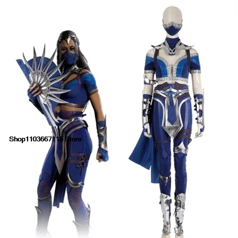 Костюм Kitana Cosplay Mortal Kombat 1 сексуальный женский короткий топ и штаны полный комплект