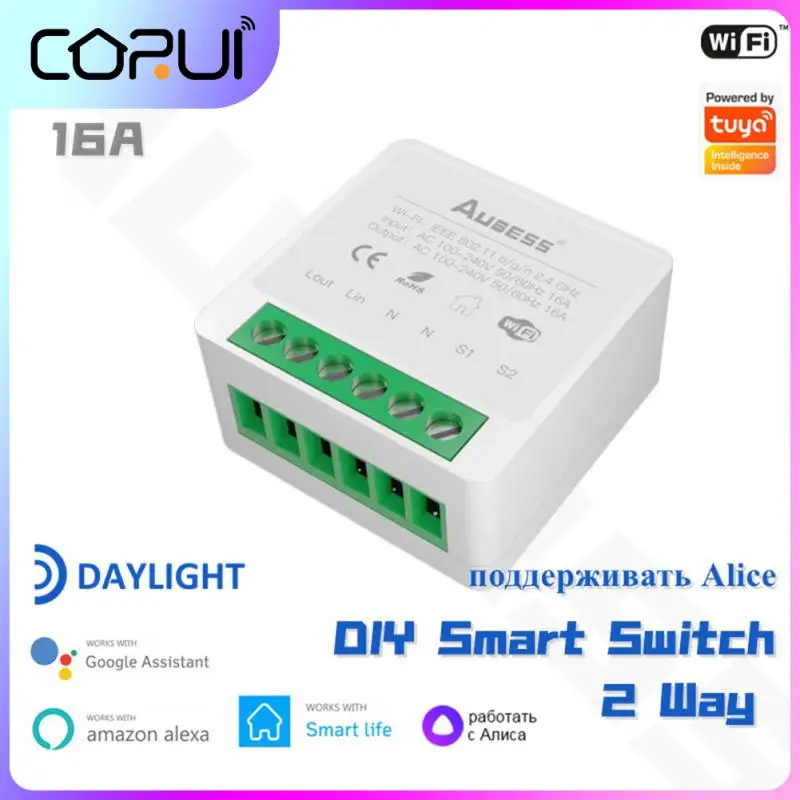 CORUI Tuya WiFi Mini Smart Light Switch 16A Relay Module Smart Home Automation Smart Life APP Control With Alice Alexa Google
CORUI Tuya WiFi Mini Smart Light Switch 16A Relay Module Smart Home Automation Smart Life APP Control With Alice Alexa Google