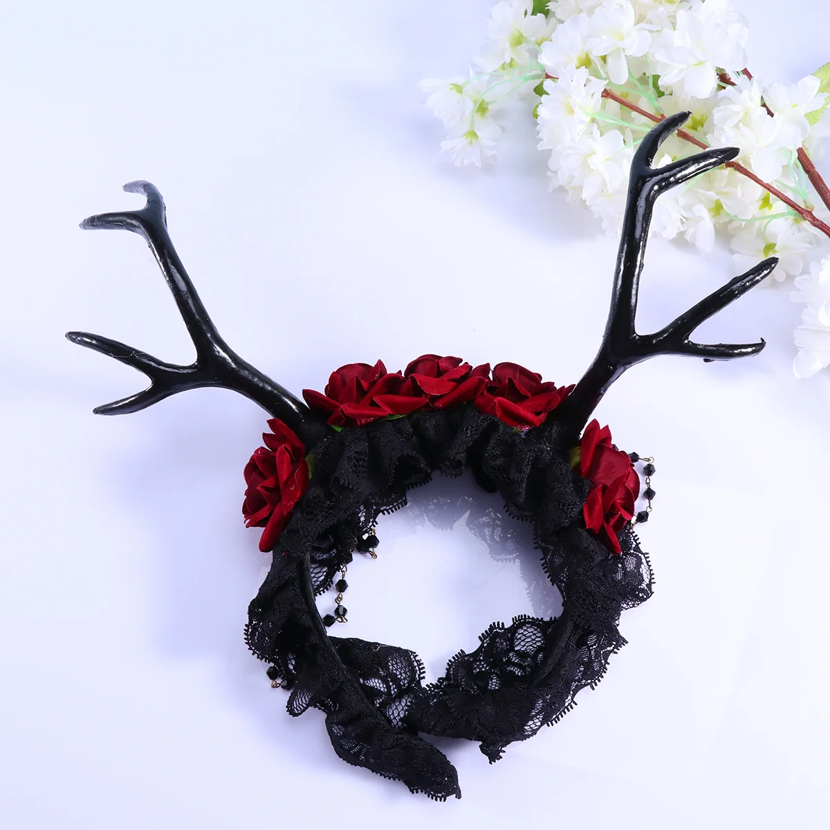 Antler Veil Party Headbandfloral Wreath Flower Horn Rose Christmas Headdress Gothic Costume Deer Garland Photo Deadday Props
Antler Veil Party Headbandfloral Wreath Flower Horn Rose Christmas Headdress Gothic Costume Deer Garland Photo Deadday Props