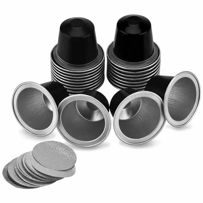 100 Sets Refillable Coffee Capsule Cup Disposable Nespresso Pod for Nescafe Automatic Coffee Machine Food Package Cafe Supplies
100 Sets Refillable Coffee Capsule Cup Disposable Nespresso Pod for Nescafe Automatic Coffee Machine Food Package Cafe Supplies