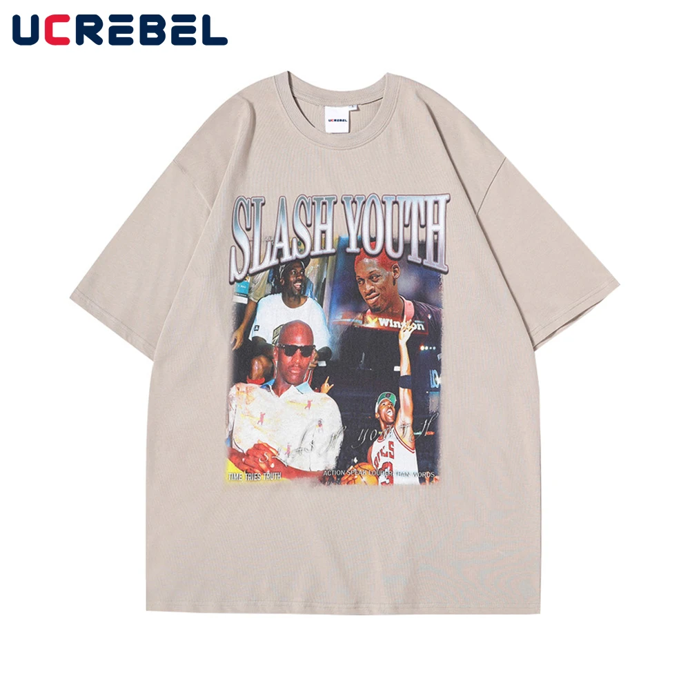 Portrait Print Short Sleeve T-shirt Mens Streetwear Casual Half-Sleeve High Street Summer Loose Crew Neck Cotton Tee Men
Portrait Print Short Sleeve T-shirt Mens Streetwear Casual Half-Sleeve High Street Summer Loose Crew Neck Cotton Tee Men