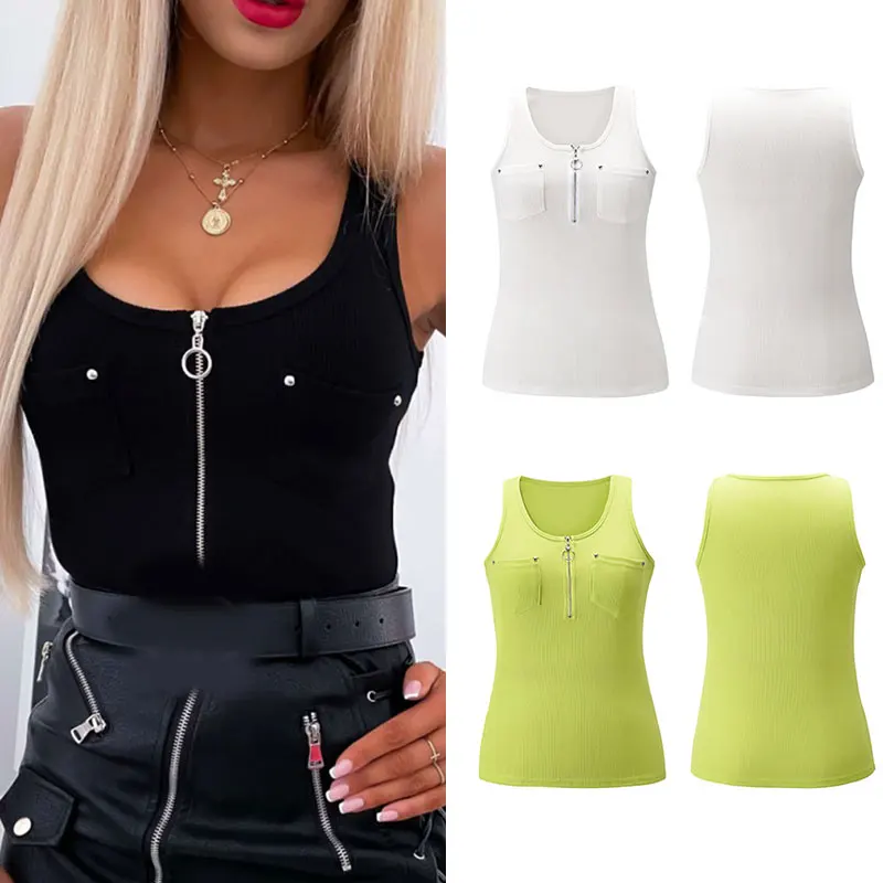 Fashion Trend Women Solid Color T-Shirt Pullover Tops Tees Vest Tank Plain Cami Women Zipper
Fashion Trend Women Solid Color T-Shirt Pullover Tops Tees Vest Tank Plain Cami Women Zipper