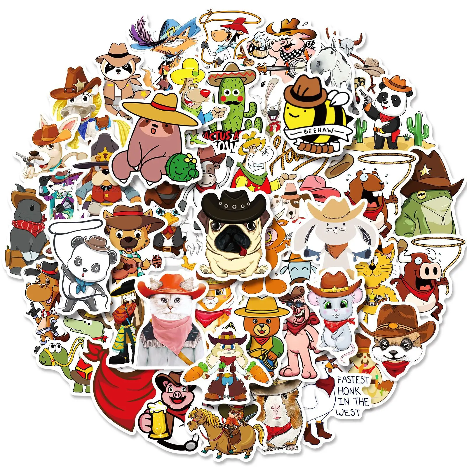 10/30/50pcs Cartoon Cartoon Western Stickers Cute Animal Cowboy Hat Motorcycle Helmet Car Mug Notebook Stickers
10/30/50pcs Cartoon Cartoon Western Stickers Cute Animal Cowboy Hat Motorcycle Helmet Car Mug Notebook Stickers