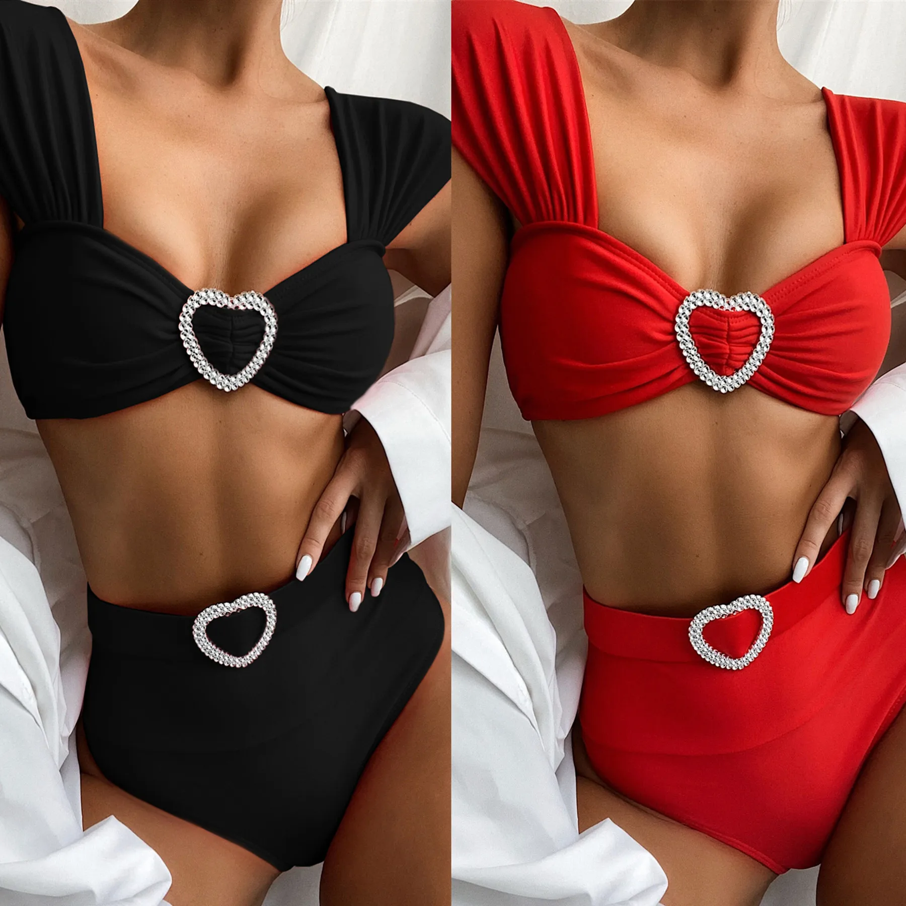 New Fashion Ladies Solid Color Love Swimsuit Sexy Tight-fitting Open Back Durable Split Bikini High Waisted Swimsuit
New Fashion Ladies Solid Color Love Swimsuit Sexy Tight-fitting Open Back Durable Split Bikini High Waisted Swimsuit
