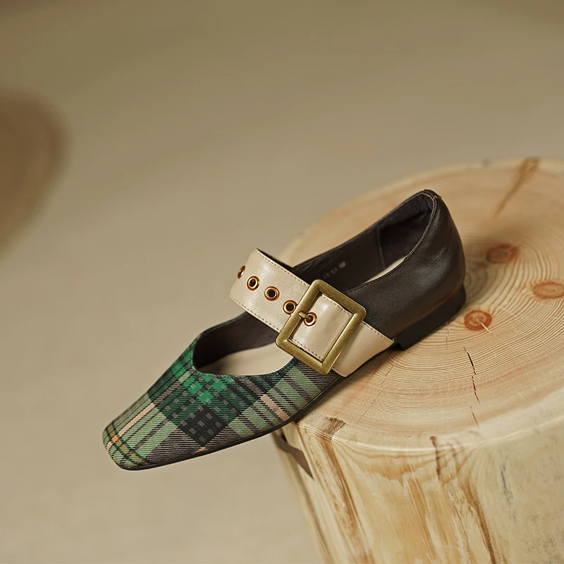 Women Mules Slip On Moccasins Square Toe Women Flats With BuckleLadies Gingham Flat Shoes Patchwork Loafers Chaussures Femme
Women Mules Slip On Moccasins Square Toe Women Flats With BuckleLadies Gingham Flat Shoes Patchwork Loafers Chaussures Femme