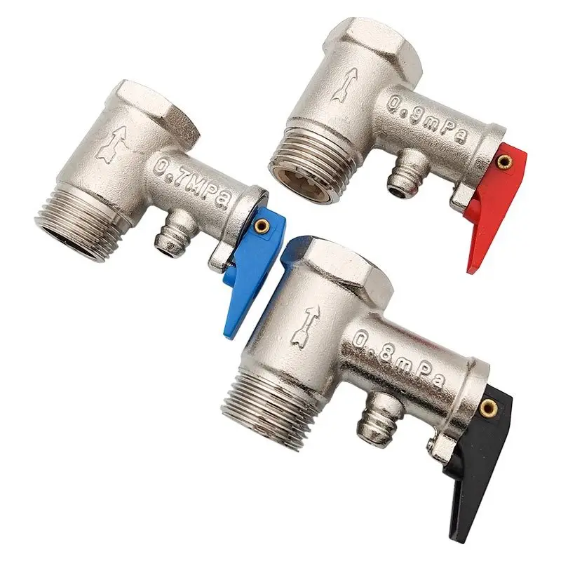 1/2" BSP Male Thread 0.7MPA 0.75MPA 0.8MPA Brass Pressure Relief Regulator Safety Valve For Electric Water Heater System 
1/2" BSP Male Thread 0.7MPA 0.75MPA 0.8MPA Brass Pressure Relief Regulator Safety Valve For Electric Water Heater System