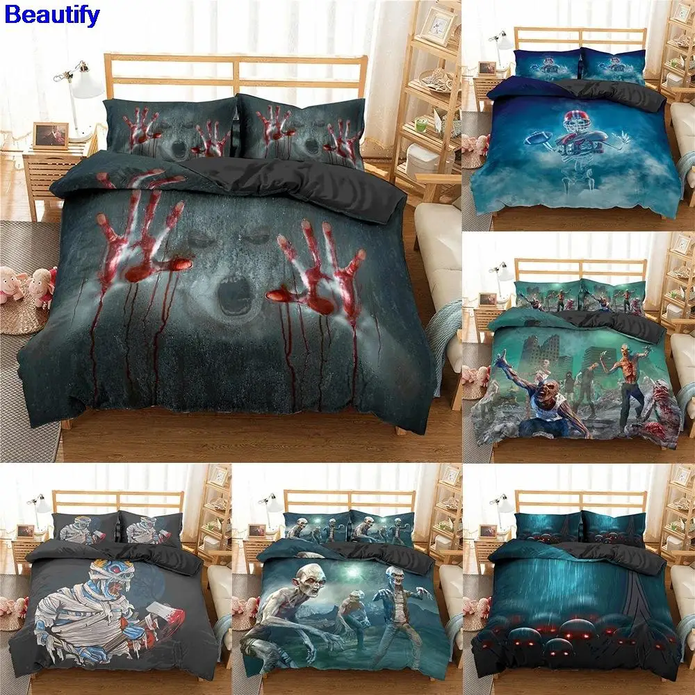 Beautify Horror Zombie Walking Dead Halloween Bedding Set 2/3Pcs Duvet Cover & Pillowcase(s) 3D Printed Quilt Cover Home Textile
Beautify Horror Zombie Walking Dead Halloween Bedding Set 2/3Pcs Duvet Cover & Pillowcase(s) 3D Printed Quilt Cover Home Textile