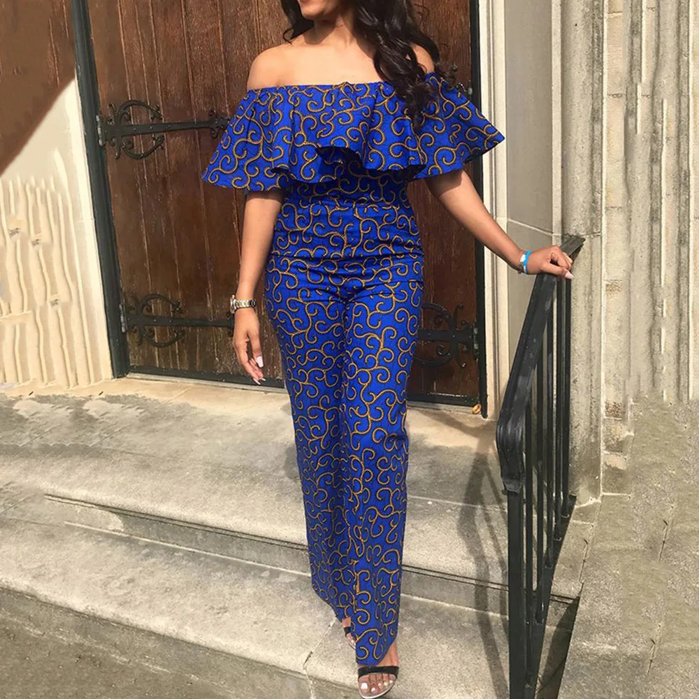 Women Jumpsuit Fashion Casual Long Sleeve Off Shoulder Blue Printing Ruffle Slim Pullover Spring Summer Sexy Overalls Skinny
Women Jumpsuit Fashion Casual Long Sleeve Off Shoulder Blue Printing Ruffle Slim Pullover Spring Summer Sexy Overalls Skinny