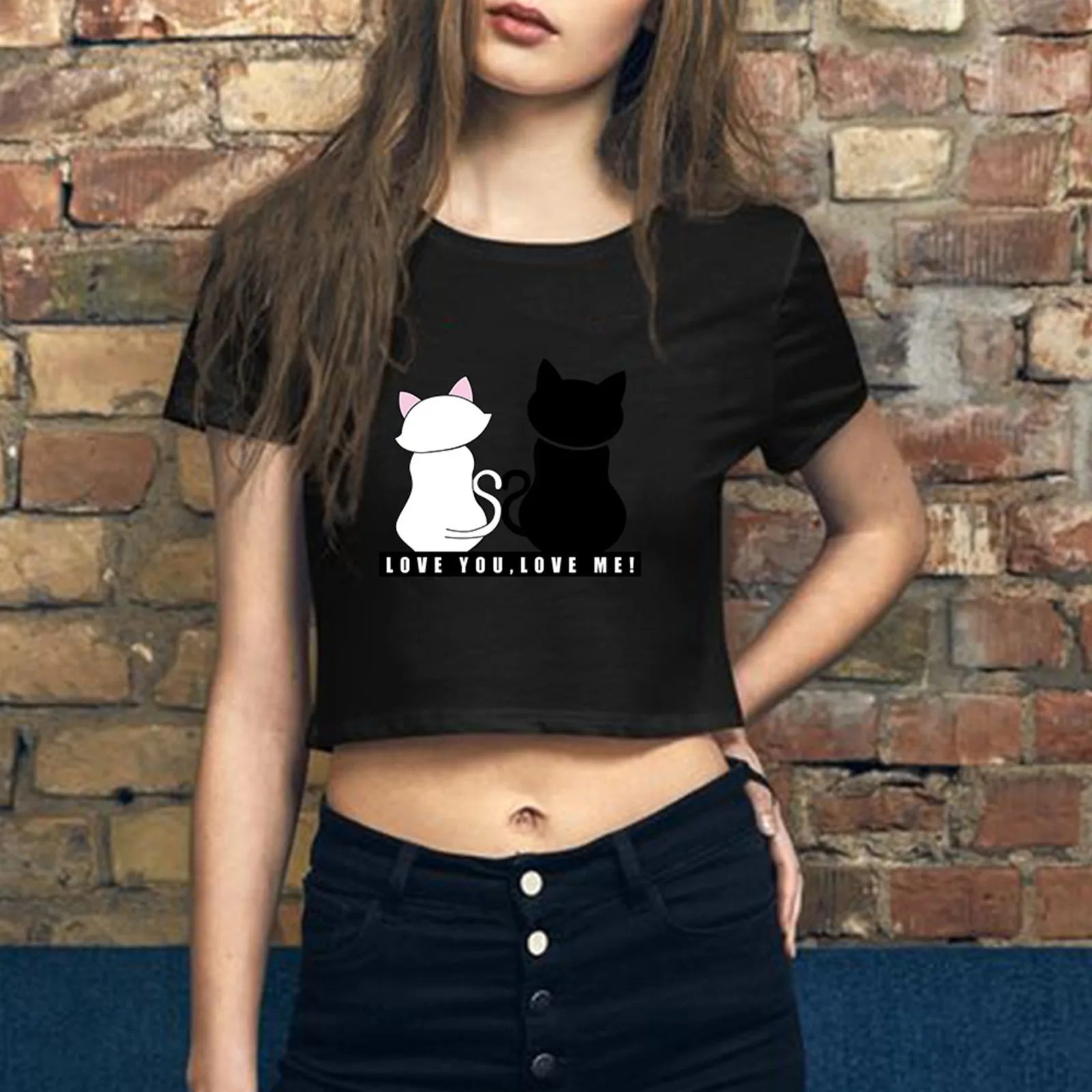 Women Cute Cats Pattern Crop Tops Short Sleeve T Shirt Kawaii 90s Fashion T-shirts For Woman Y2k Clothes Camisetas De Mujer
Women Cute Cats Pattern Crop Tops Short Sleeve T Shirt Kawaii 90s Fashion T-shirts For Woman Y2k Clothes Camisetas De Mujer