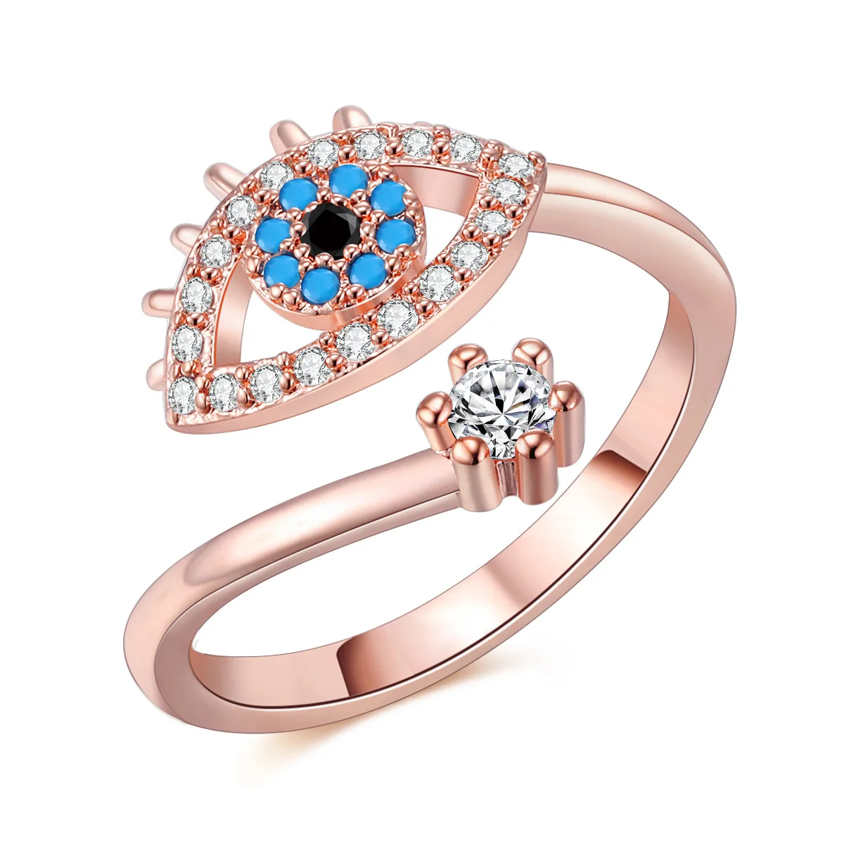 Classic Gold Evil Eye Open Adjustable Finger Ring with Cubic Zirconia for Women Luxury Turkish Eyes Rings Engagement Jewelry
Classic Gold Evil Eye Open Adjustable Finger Ring with Cubic Zirconia for Women Luxury Turkish Eyes Rings Engagement Jewelry