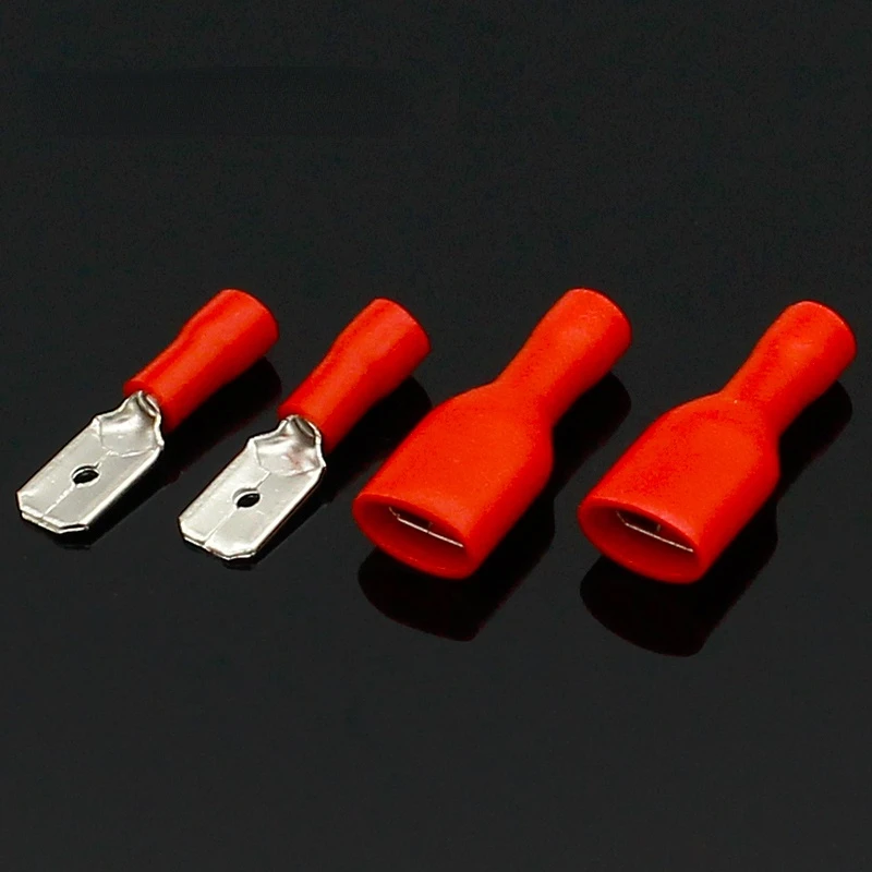 25 pairs 6.3mm Red Female with Male Spade Insulated Electrical Crimp Terminal Connectors H1E1
25 pairs 6.3mm Red Female with Male Spade Insulated Electrical Crimp Terminal Connectors H1E1