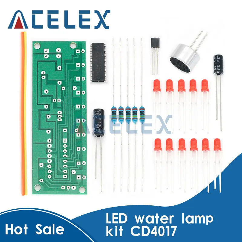 Sound control LED water lamp kit CD4017 color lamp control fun electronic production teaching and training parts DIY
Sound control LED water lamp kit CD4017 color lamp control fun electronic production teaching and training parts DIY