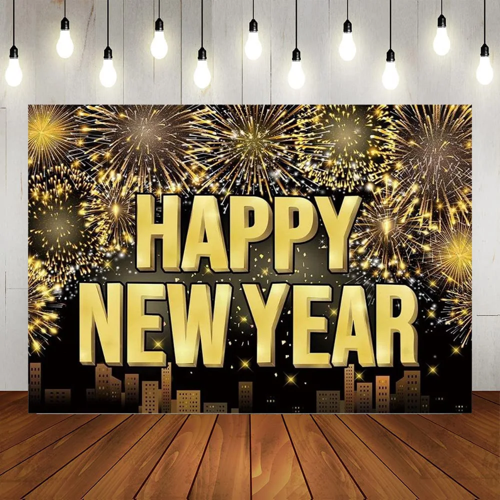 Happy New Year Backdrop Photography 2024 Background Gold Firework Family Holiday New Years Eve Party Photo Decoration Banner
Happy New Year Backdrop Photography 2024 Background Gold Firework Family Holiday New Years Eve Party Photo Decoration Banner
