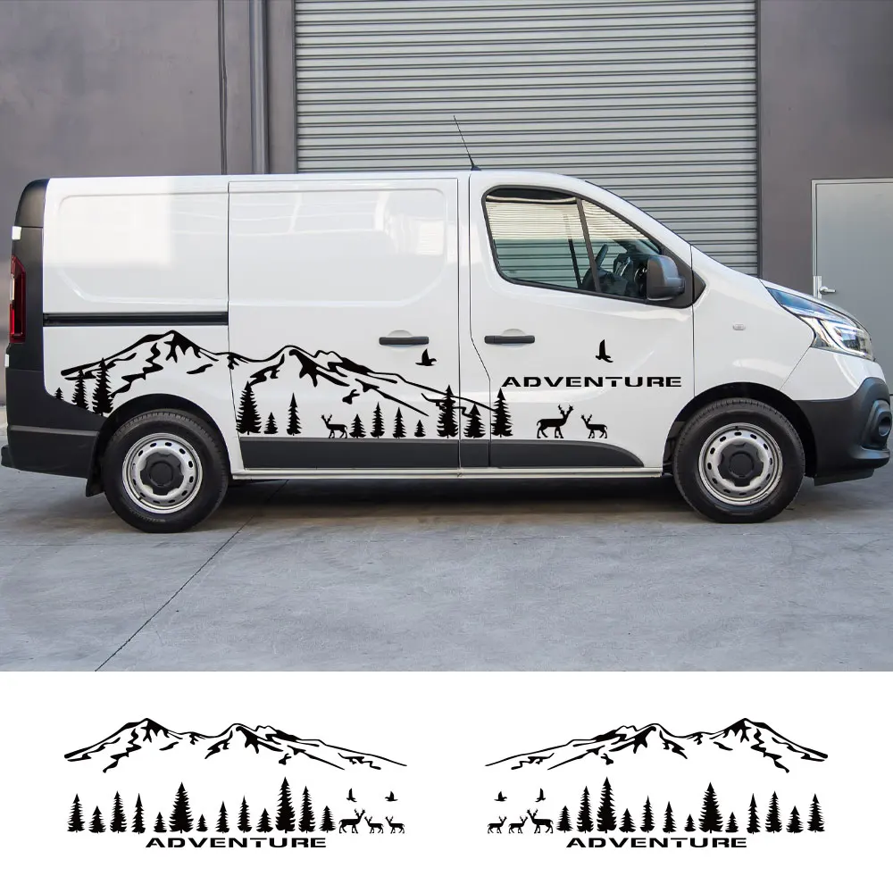 

Car Door Side Stickers For Renault Trafic 2 3 MK3 MK2 MK1 Tuning Accessories Camper Van Mountain Graphics Vinyl Film Decals