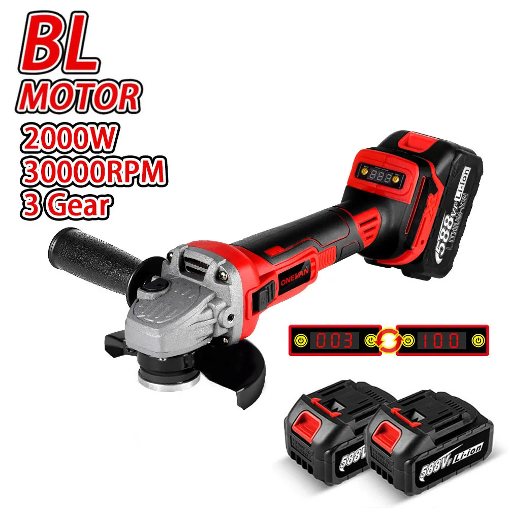 125MM 30000RPM Brushless Electric Angle Grinder Cordless Rechargeable 3 Gear Cutting Polishing Power Tool For Makita 18V Battery
125MM 30000RPM Brushless Electric Angle Grinder Cordless Rechargeable 3 Gear Cutting Polishing Power Tool For Makita 18V Battery