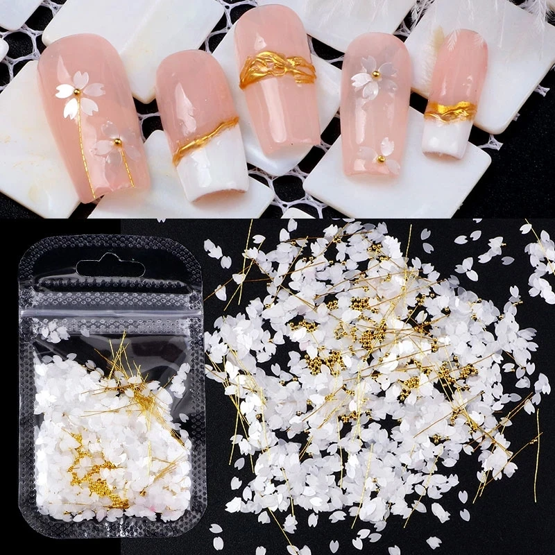 1Box White Cherry Blossom Nail Sequins Mixed Steel Bead Gold Thread Mixed Flower Flakes Decoration DIY Nail Supplies Accessories
1Box White Cherry Blossom Nail Sequins Mixed Steel Bead Gold Thread Mixed Flower Flakes Decoration DIY Nail Supplies Accessories