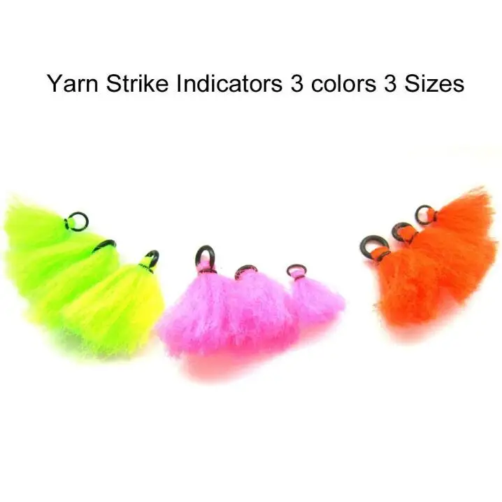 

Aventik Yarn Strike Indicators 3 colors 3 Sizes Hand Tied Floating Fly fishing Nymphs & Dry Fly L