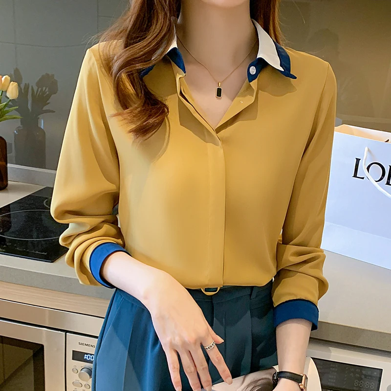 Autumn New Women's Blouse Long Sleeve Loose Pleated Polo Shirt Solid Color Chiffon Casual Fashion Top
Autumn New Women's Blouse Long Sleeve Loose Pleated Polo Shirt Solid Color Chiffon Casual Fashion Top