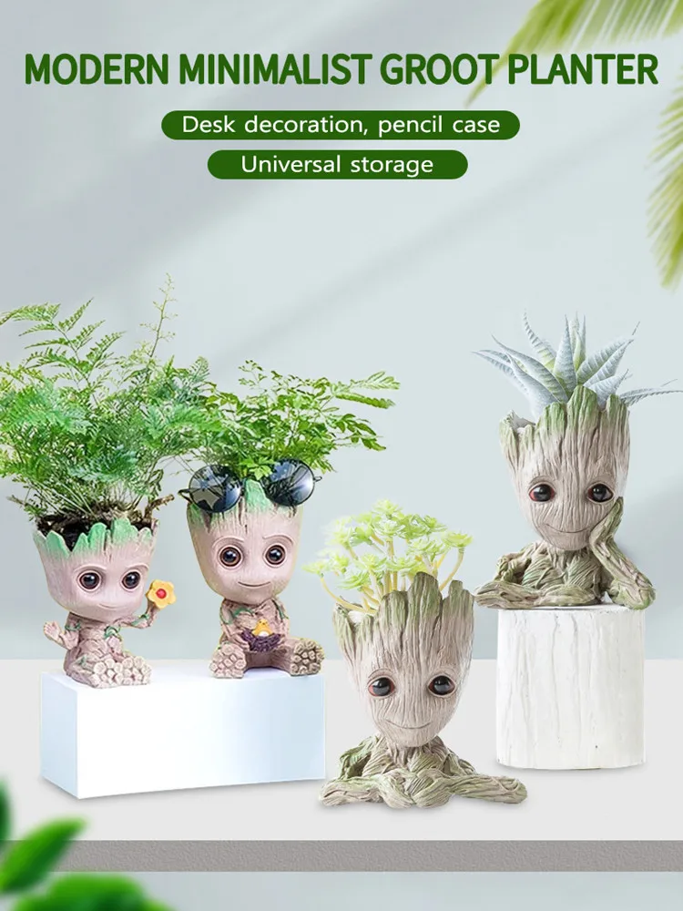 Groot Flowerpot Mini Pots Cute Model Toy Pen Pot Planter Figurines Tree Man Planter Gift for Kids Desktop Decoration Home Decor
Groot Flowerpot Mini Pots Cute Model Toy Pen Pot Planter Figurines Tree Man Planter Gift for Kids Desktop Decoration Home Decor