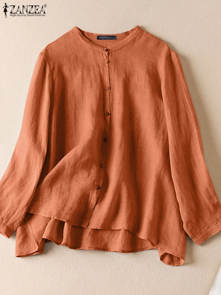 ZANZEA Fashion Autumn Blouse Women Vintage O Neck Long Sleeve Shirt Casual Solid Buttons Down Blusas Loose Work Tops Chemise
ZANZEA Fashion Autumn Blouse Women Vintage O Neck Long Sleeve Shirt Casual Solid Buttons Down Blusas Loose Work Tops Chemise
