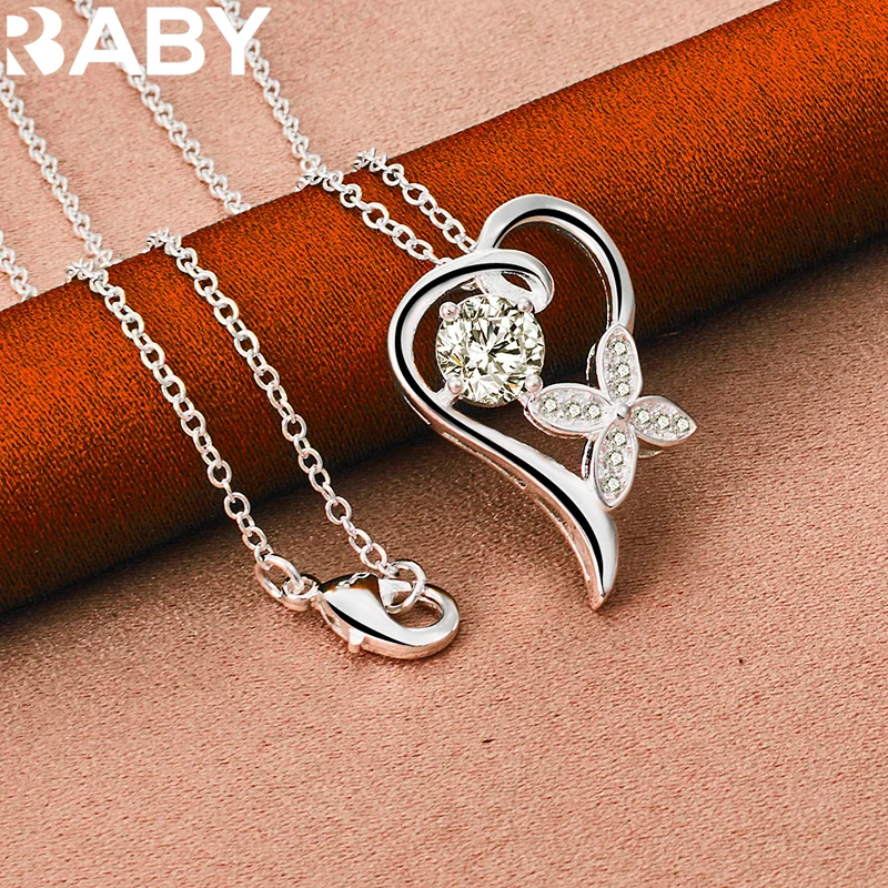 925 Sterling Silver Necklace For Woman Wedding 18-30 Inch Chain Charm Zircon Flower Heart Pendant Bride Jewelry Accessories
925 Sterling Silver Necklace For Woman Wedding 18-30 Inch Chain Charm Zircon Flower Heart Pendant Bride Jewelry Accessories
