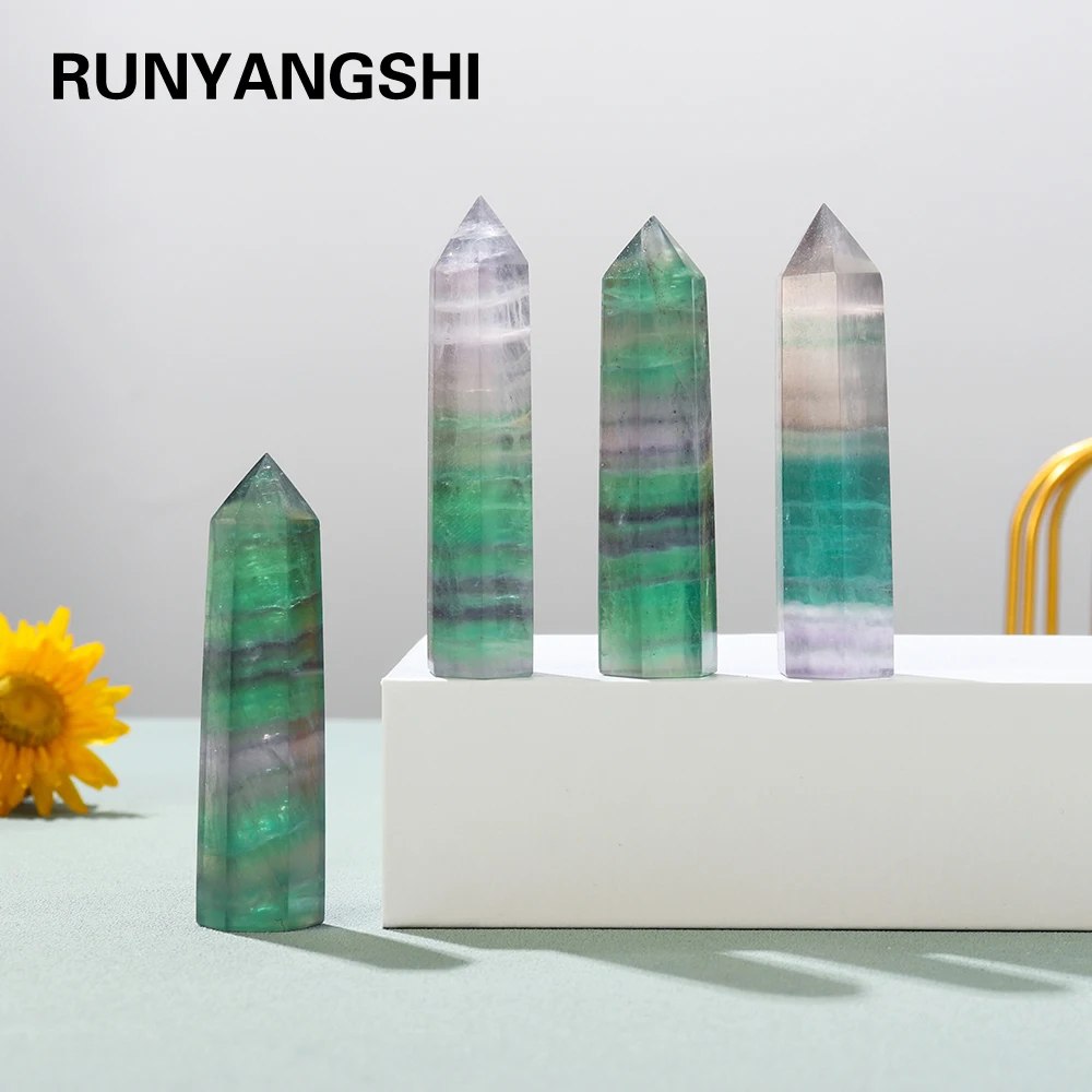 Natural Stone Striped Crystal Fluorite Hand Made Hexagonal Point with Green Fluorite Raw Magic Wand for Desktop Decoration
Natural Stone Striped Crystal Fluorite Hand Made Hexagonal Point with Green Fluorite Raw Magic Wand for Desktop Decoration