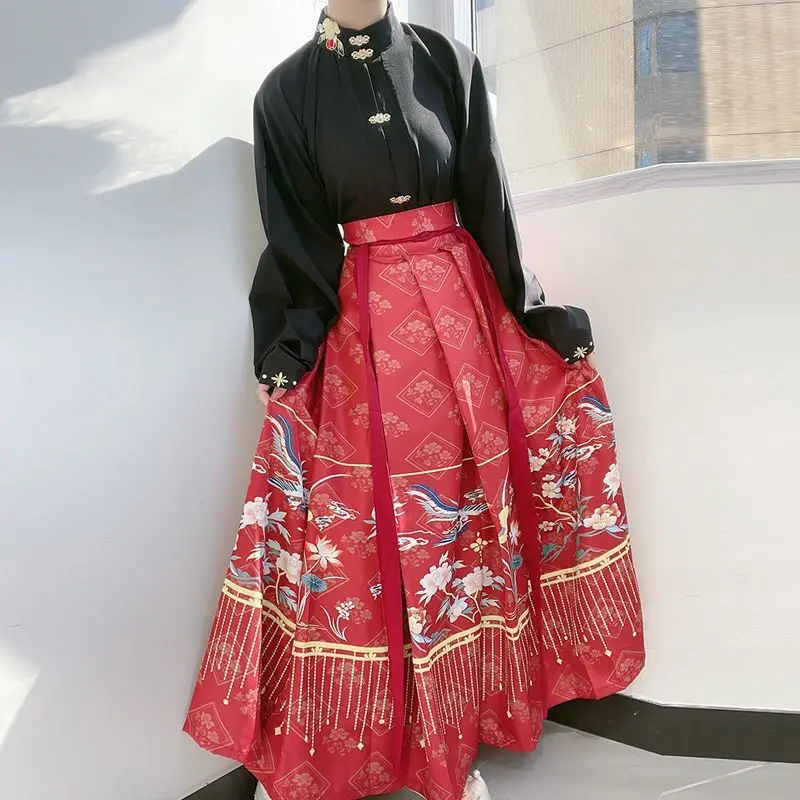 Женская юбка Hanfu с изображением лошади, традиционная китайская винтажная Женская юбка, красная, синяя, черная, бежевая рубашка + юбка, размер...
Женская юбка Hanfu с изображением лошади, традиционная китайская винтажная Женская юбка, красная, синяя, черная, бежевая рубашка + юбка, размер...