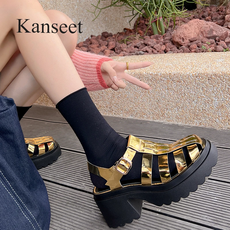 Kanseet Sandals Women Platform Round Toe Genuine Leather Shoes Summer High Quality Casual Thick High Heels Lady Rome Sandal Gold
Kanseet Sandals Women Platform Round Toe Genuine Leather Shoes Summer High Quality Casual Thick High Heels Lady Rome Sandal Gold