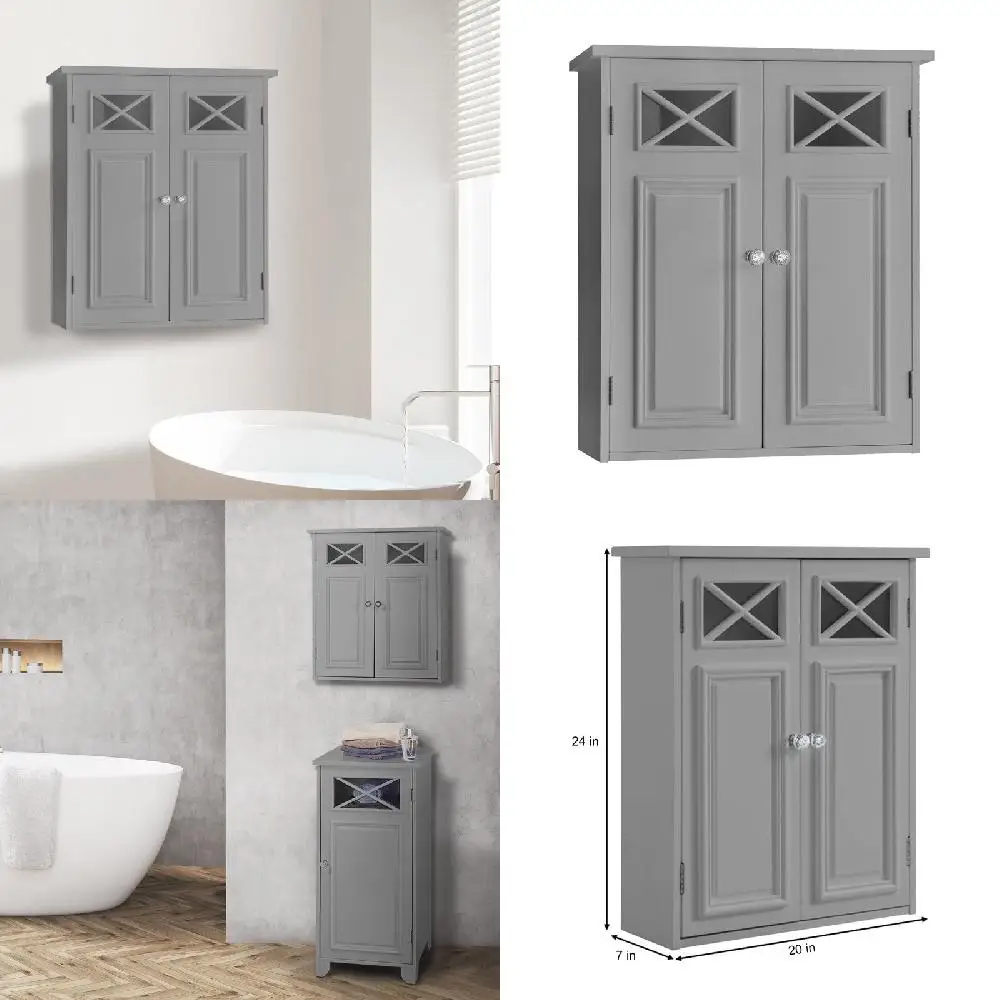Removable Stylish Gray Wooden Wall Cabinet with Hanging Storage - Contemporary Home Decor Solution (128 Characters)
Removable Stylish Gray Wooden Wall Cabinet with Hanging Storage - Contemporary Home Decor Solution (128 Characters)