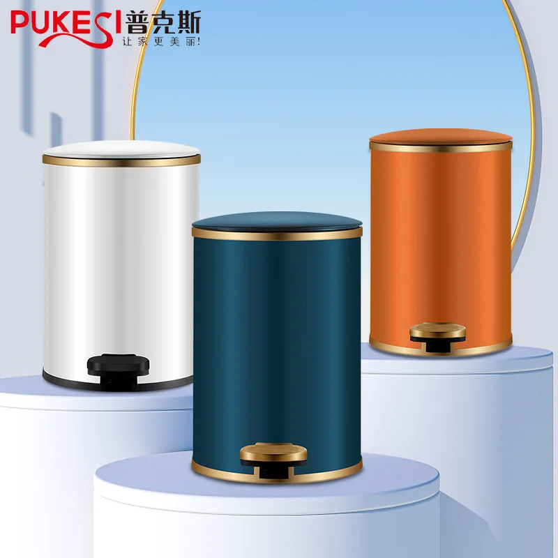 Stainless steel round top cover stamped office household living room bedroom kitchen silent round trash can
Stainless steel round top cover stamped office household living room bedroom kitchen silent round trash can