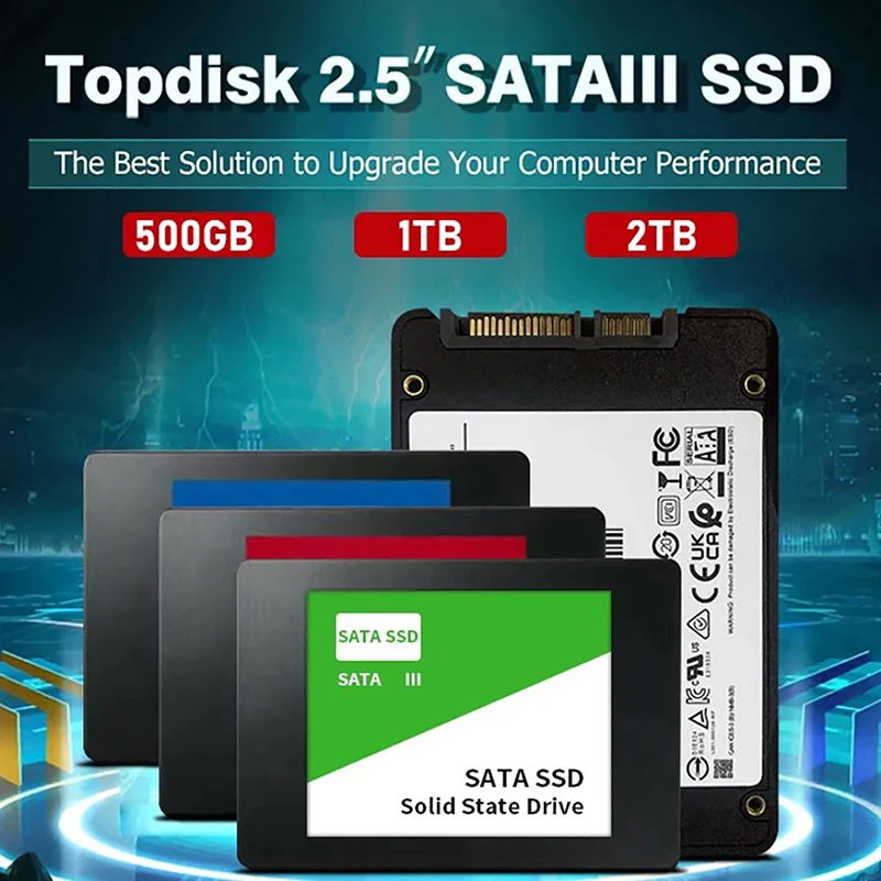 

2 ТБ SSD SATAIII 2,5 "Ssd жесткий диск 1 ТБ 500 ГБ высокоскоростной переносной Внутренний твердотельный накопитель для ПК/ноутбука mac
