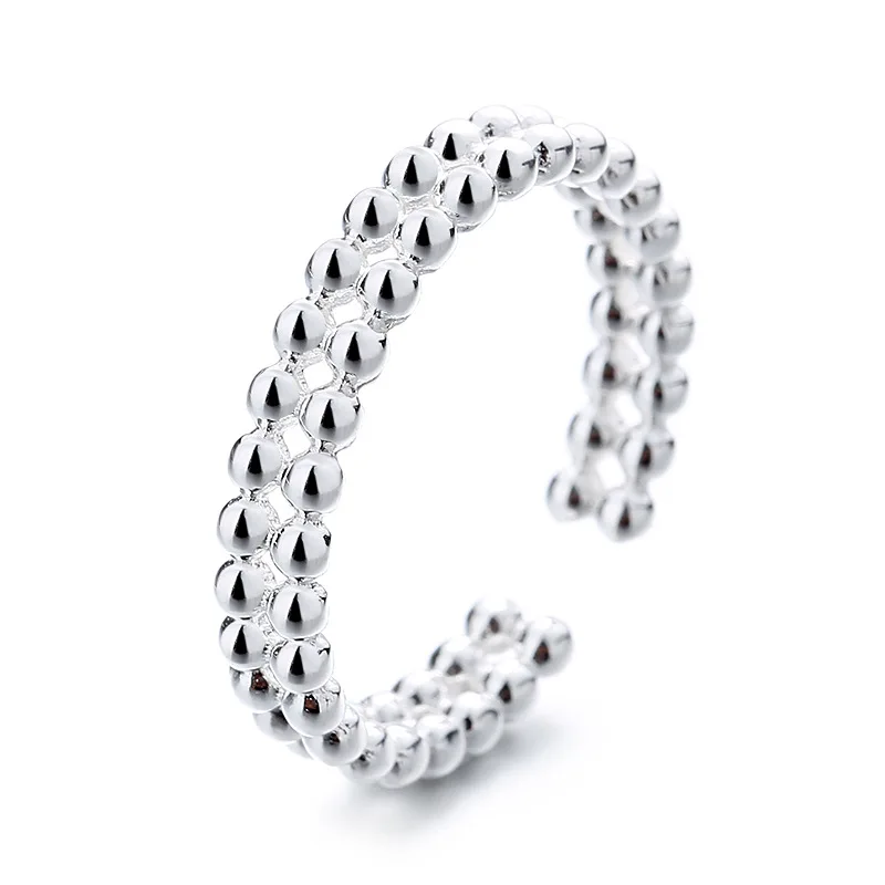 S925 sterling silver Korean version simple ins cold wind bead panel finger ring index finger personality opening ring
S925 sterling silver Korean version simple ins cold wind bead panel finger ring index finger personality opening ring