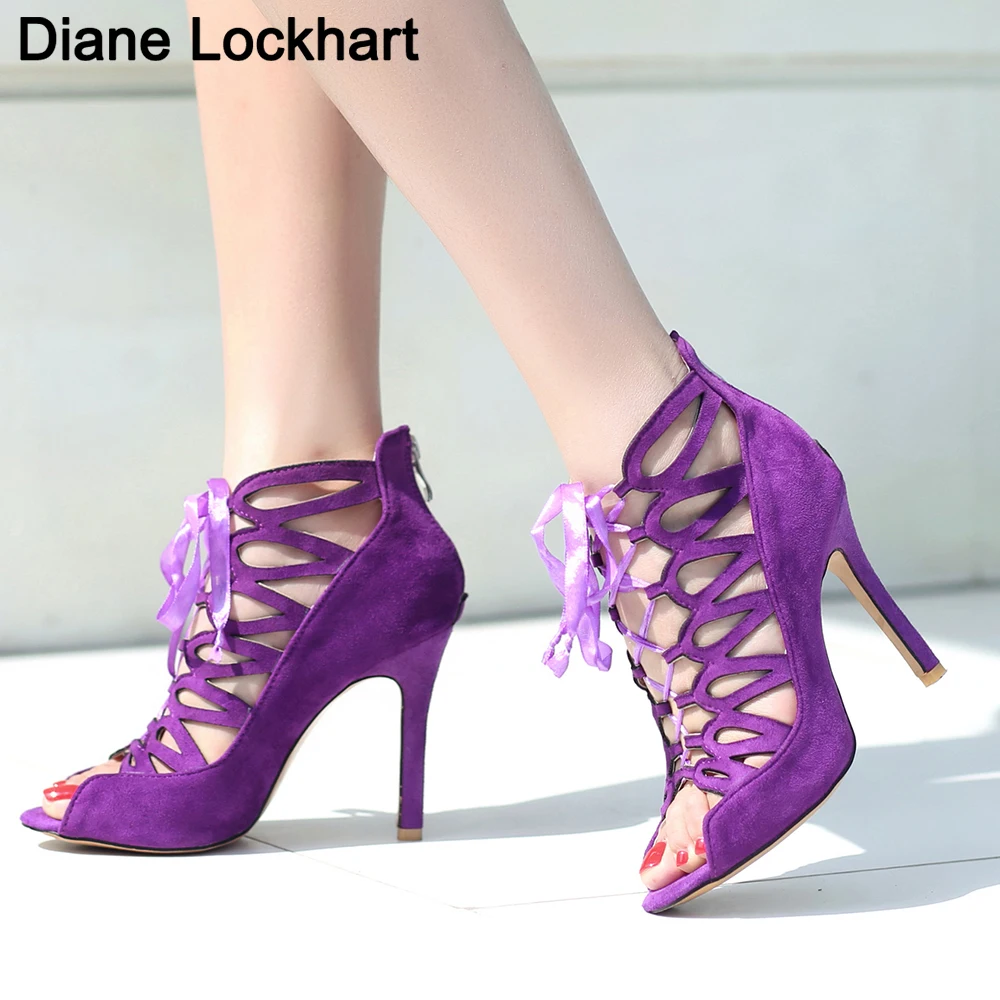 Purple Thin Heel Booties Peep Toe Hollow Pumps Womens New Arrivals Dress Shoes Lace Up High Heels Cut Out Summer Sandals Boots
Purple Thin Heel Booties Peep Toe Hollow Pumps Womens New Arrivals Dress Shoes Lace Up High Heels Cut Out Summer Sandals Boots