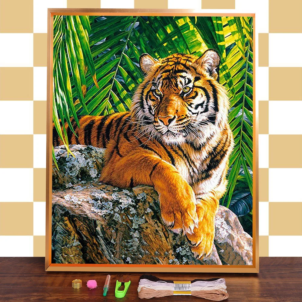 Tiger Animal Printed Fabric 11CT Cross-Stitch Embroidery Kit DMC Threads Handmade Craft Handicraft Knitting Jewelry Gift
Tiger Animal Printed Fabric 11CT Cross-Stitch Embroidery Kit DMC Threads Handmade Craft Handicraft Knitting Jewelry Gift